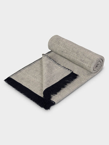 Yoga Studio Two Toned Cotton Yoga Blanket - Two Toned - Navy